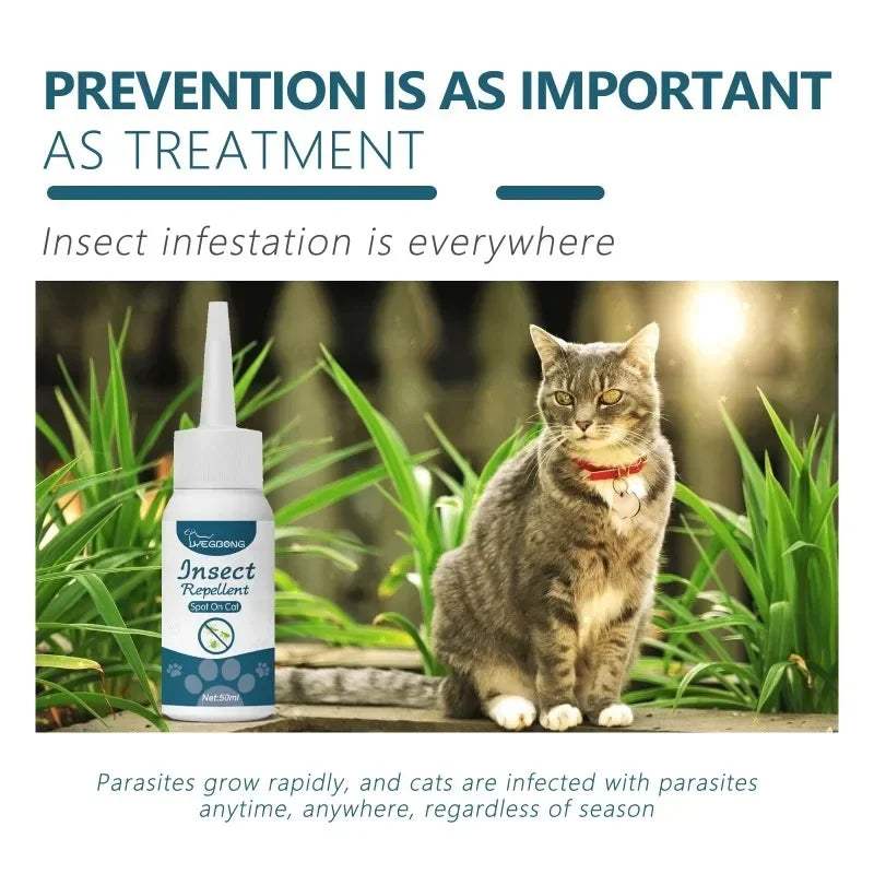 50ml Pet Anti Flea Tick Agent for Cats, Dogs, and Dogs. Extracorporeal Deworming Skin Cleaning Agent for Lice, Ticks, and Ticks Quake