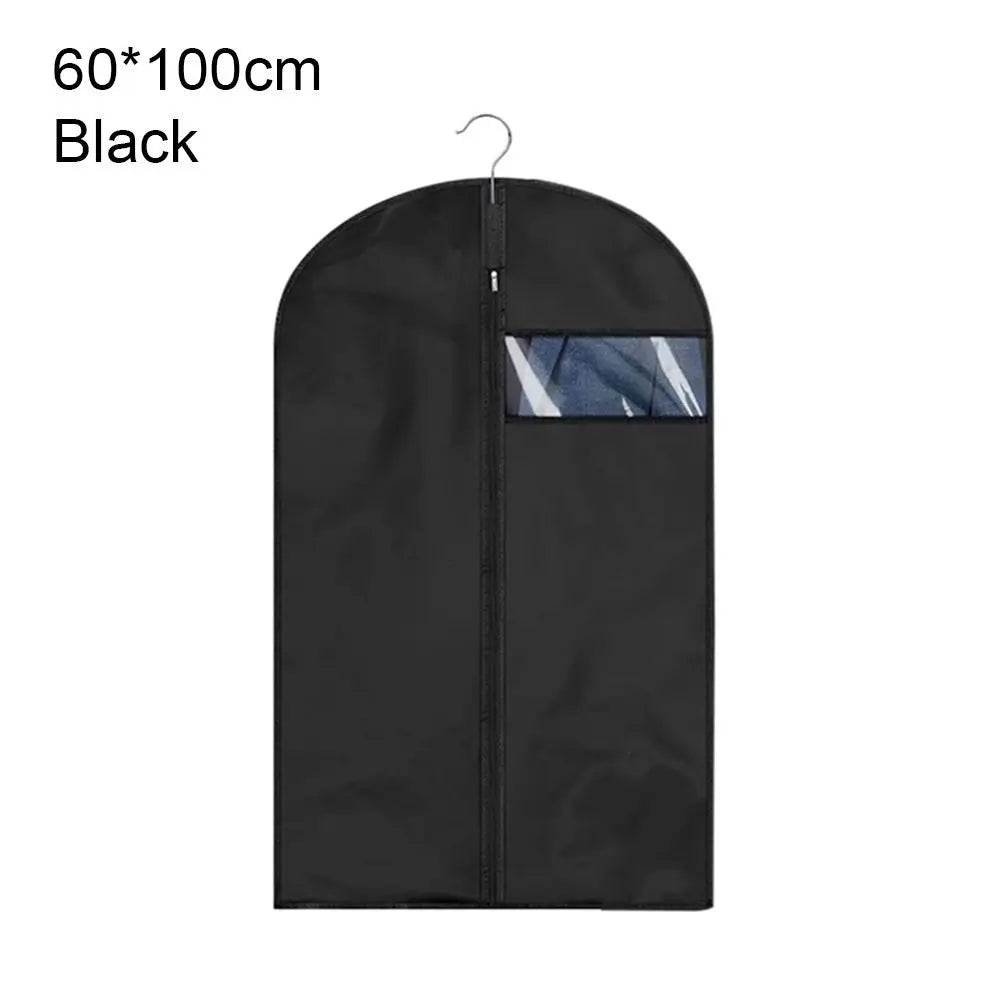 Dustproof Clothing Covers Waterproof Clothes Dust Cover Coat Suit Dress Protector Hanging Garment Bags Closet Organizer Quake -Black-60x100cm