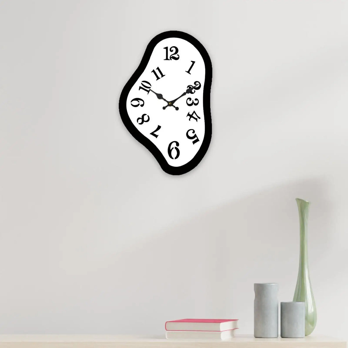 Modern Abstract Melting Wall Clock Acrylic Minimalist Quiet Movement Designer Decor for Kitchen Dining Study Quake