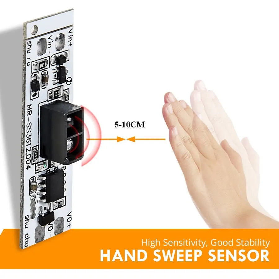 Smart Switch Module Sensor Motion Detector Finger Hand Sweep Sensor DC 12V 24V 3A Maximum 36W Power Light Switches Quake Hand Sweep Sensor