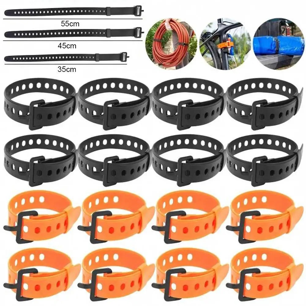 Belt Buckle Rubber Tension Strap Adjustable Quick Release Tool Luggage Bundling Strap 35/45/55cm Silicone Cargo Tie-Down Strap Quake