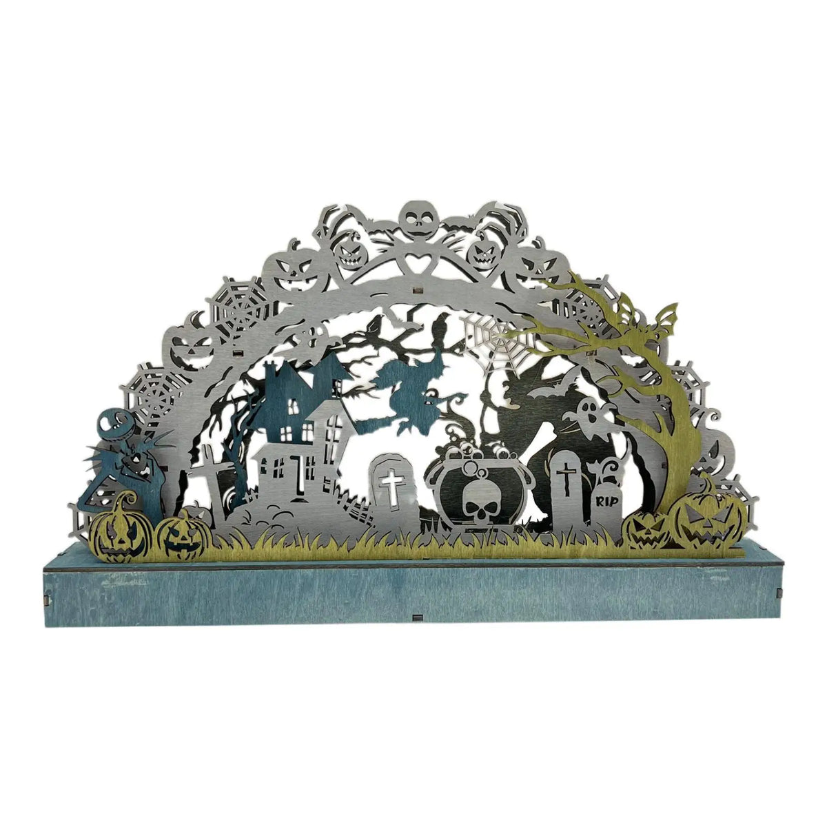 Halloween Tabletop Decoration Wooden Craft for Dinner Party Halloween Themed Quake Style F