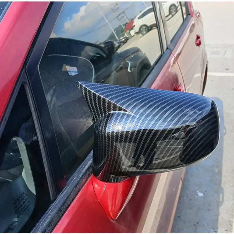 For Nissan Tiida Hatchback 2004-2010 Car Rearview Side Mirror Cover Wing Cap Sticker Exterior Door Rear View Case Trim Carbon Quake