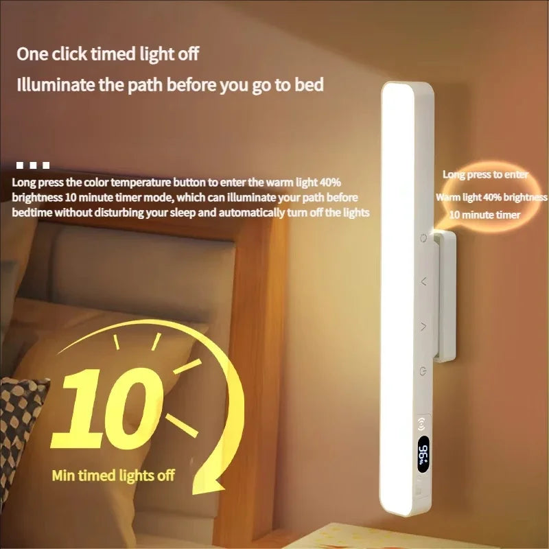 Touch Table Lamp Magnetic Desk Lamp Bulit-in Rechargeable Battery for Reading Cabinet Mirror Bedside Rechargeable Night Lights Quake