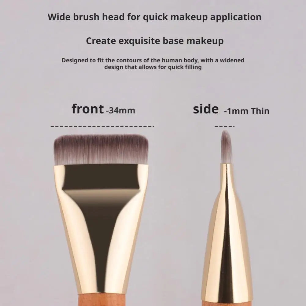 Flat Foundation Brush for Liquid makeup, Ultra Thin Face Makeup Flat Brush, Angled Makeup Brush for Blending Cream, Base Brush Quake