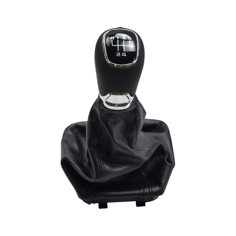 Manual Interior Shifter Lever Knob With Boot Assembly, Black Console Trim Set for Consistent Replacement Appearance H8WE Quake