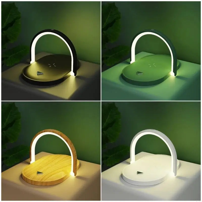 Energy Saving Foldable Adjustable LED Night Light With 15W Fast Wireless Charging For Bedside Desk Office Tablet Use K1KF Quake