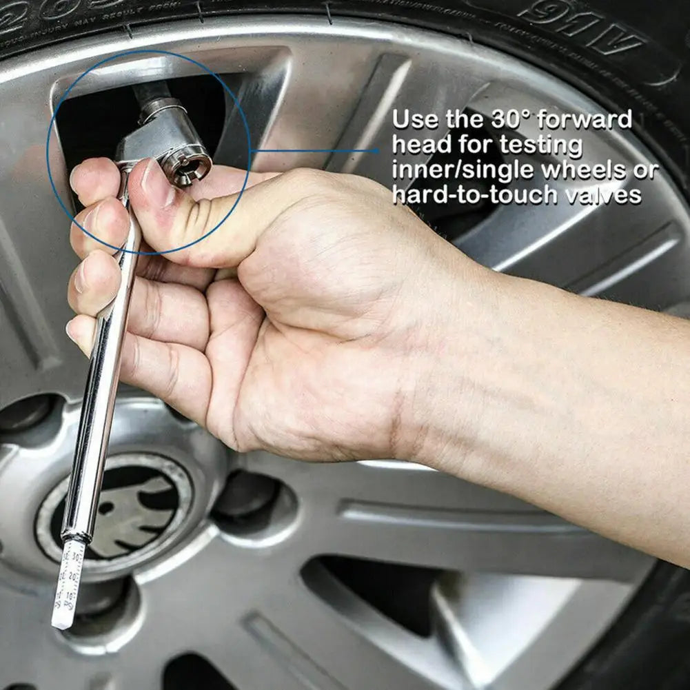 Motorcycle Tire Pressure Detector Convenient High Accuracy Metal 10-120PSI Tire Air Pressure Gauge for Car Quake