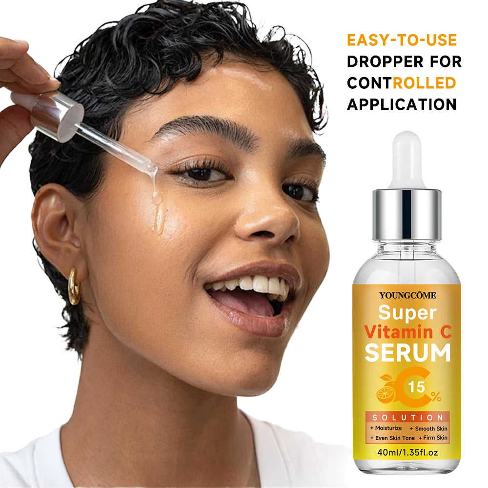 Vitamin C Whitening Serum Remove Freckles Dark Spots Face Essence Fade Melanin Brighten Repair Dull Skin Care Quake