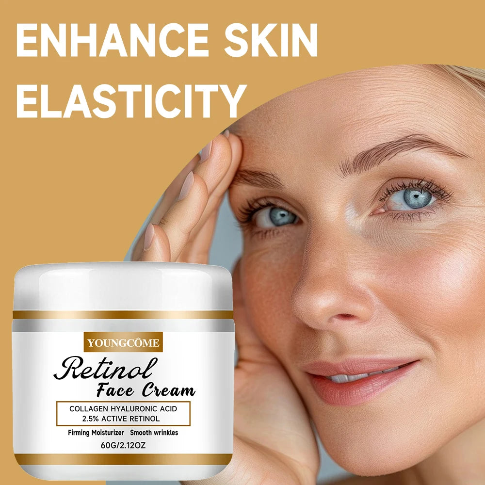 YOUNGCOME Retinol Collagen Face Cream Skincare Moisturizing Brightening Hydrating Smooth Wrinkles Firming Facial Face Skin Care Quake