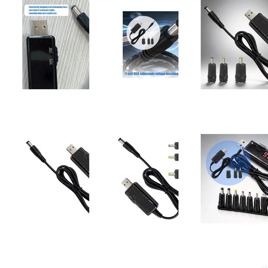 Adjustable DC5V to USB9V 12V Converter Cable for Small Electronics, LED Lights, Daily Backup, Desk, Travel, and Home K1KF Quake