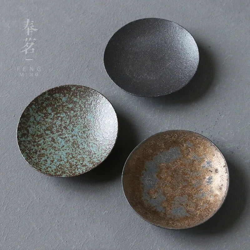 Ceramic coasters - japanese style heat-resistant non-slip mats - tea coasters - cup holders - kung fu tea ceremony accessories Quake
