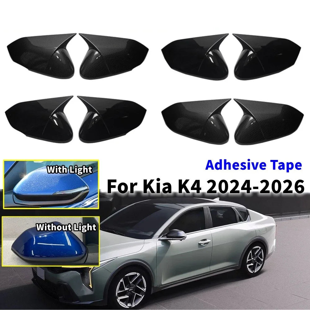 For Kia K4 2024-2026 2x Car Sticker Rearview Side Mirror Cover Wing Cap Exterior Case Trim Accessories Vehicle Decoration Parts Quake