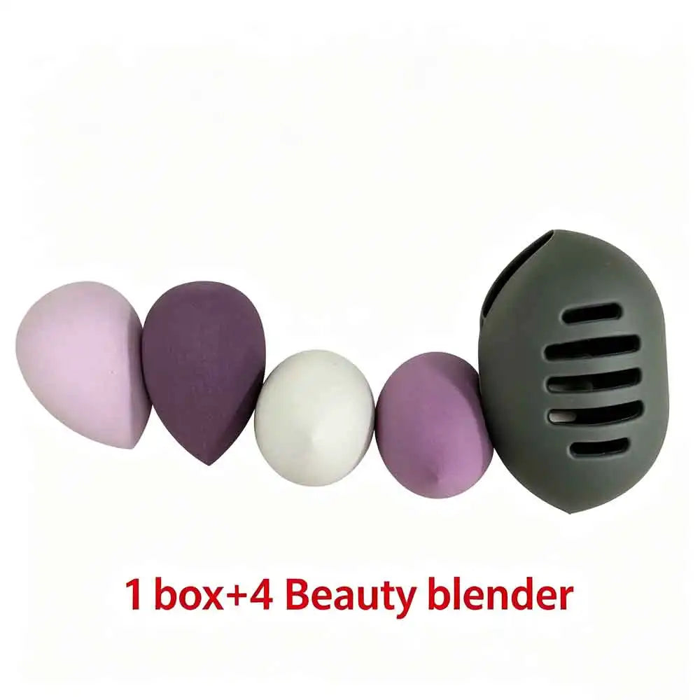 vvocci Ultra-soft Makeup Sponge Non-absorbent Foundation Sponge Foundation Sponge Cushion Puff Makeup Applicator Makeup Tool Quake M78 Gray 4 set