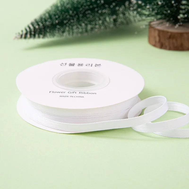 Matte Double Sided Polyester Cotton Ribbon DIY Craft Bow Making Ribbon Garment Accessories Gift Wrapping Decorative Strap Quake white about 0.6x220cm