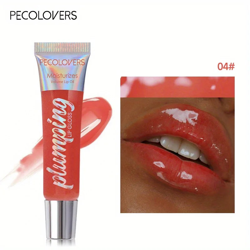 Shimmer Lip Oil Tinted For Fuller Lip Effect, Collagen Lip Gloss, Moisturizing Lip Care Extreme Volume Lip Essence Lips Enhancer Quake 04