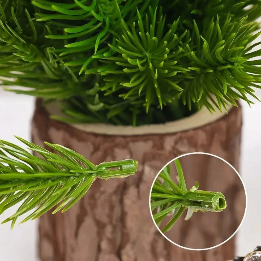 Christmas Artificial Pine Needle Fake Green Plants Xmas Tree Decoration Wreath Bouquet Pine Needle Ornaments Festive Party Decor Quake