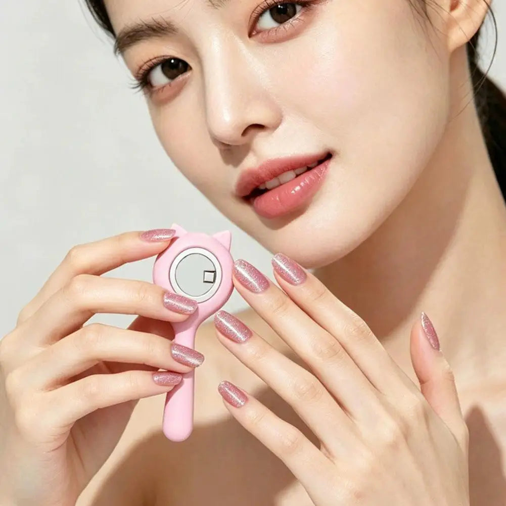 Cute Ring-shaped Cat Eye Magnet for Nails,Portable Hollow Circular Cat Eye,2-in-1 Circle Y Shape Nail Magnet Tool For Home DIY Quake