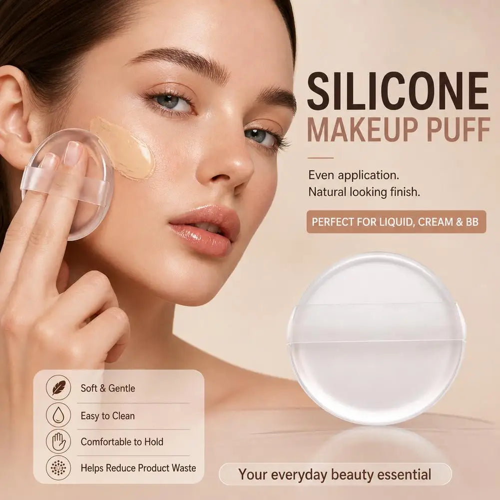 Transparent Silicone Puff Makeup Beauty Blender Easy to Clean, Silicone Makeup Applicator, Elastic Cosmetic Tool for Women Girls Quake