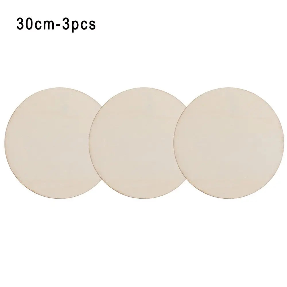3/5/10pcs Unfinished Wood Pieces Wood Circles Blank Plaque for DIY Craft Pyrography Projects Games Scrapbooking Building Model Quake 30cm-3pcs