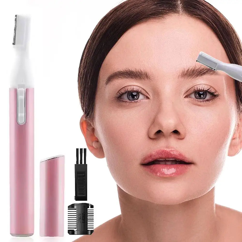 All-in-1 Facial Hair Trimmer with Rinseable Blades for Women, Battery-Powered for Eyebrows, Face Hair, Nose, Ear, Light Grooming Quake