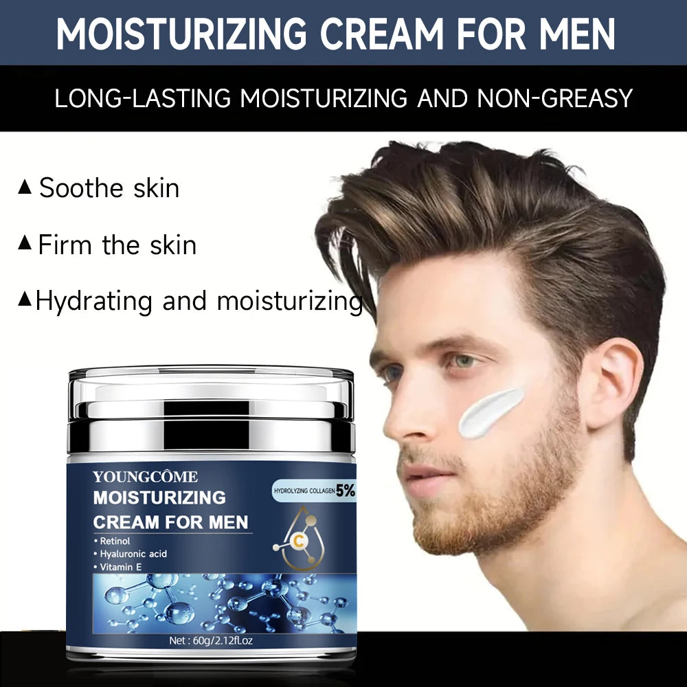 Men's Collagen moisturizing cream with retinol and vitamins, Anti-wrinkle Repair,fade fine lines,hyaluronic acid facial skincare Quake