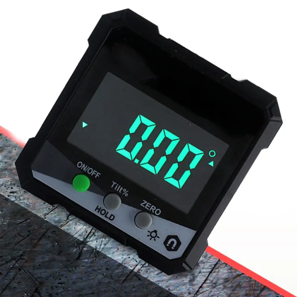Green Backlit Digital Angle Finder Smart Level Box Magnetic Base Auto-Rotating Display Slope Meter for Woodworking Saw Quake