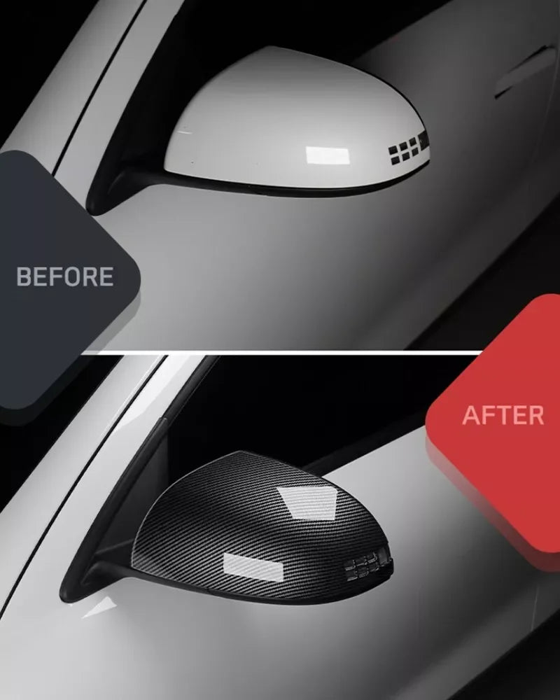 For Hyundai IONIQ 6 2023 2024 Car Sticker Rearview Side Mirror Cover Wing Cap Exterior Door Rear View Case Trim Carbon Fiber ABS Quake