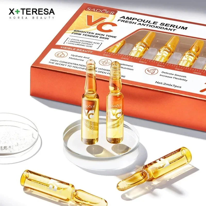 Skin Care Vitamin C Face Serum Dark Spots Freckles Removal Hyaluronic Pore Minimizer Anti Aging Remove Essence Quake