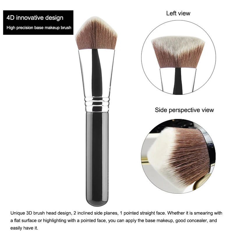 Makeup Kabuki Foundation Brush Luxury Single Pro Large Slant Triangle Square Tapered Vegan Cosmetic Brushes Quake