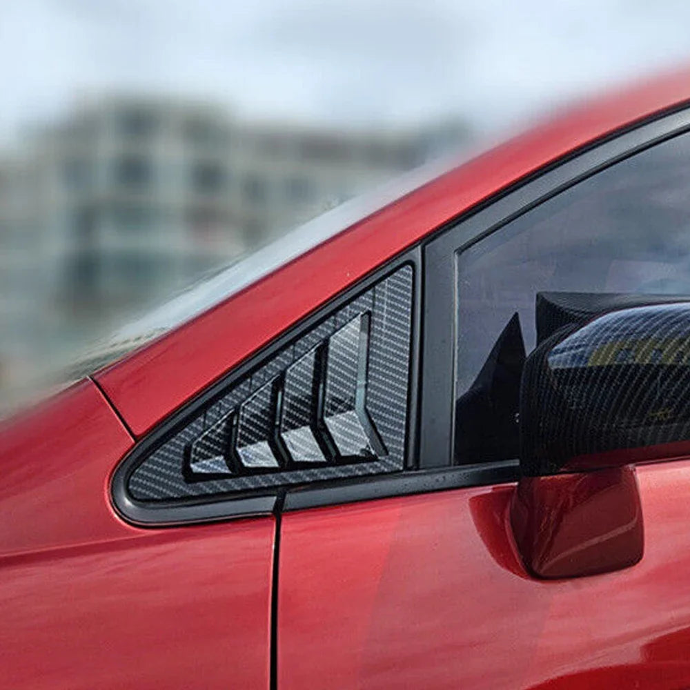 For Nissan Tiida Hatchback 2005-2010 Car Front Triangle Window Louver Side Shutter Blind Shades Cover Trim Sticker Vent Carbon Quake