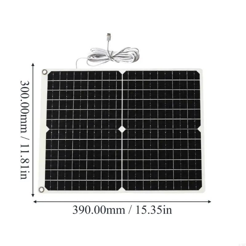 12V Monocrystalline Charging Module with 21.5% Conversion Efficiency, Direct Sunlight Output, and Type-C Cable for Low-Watt K1KF Quake