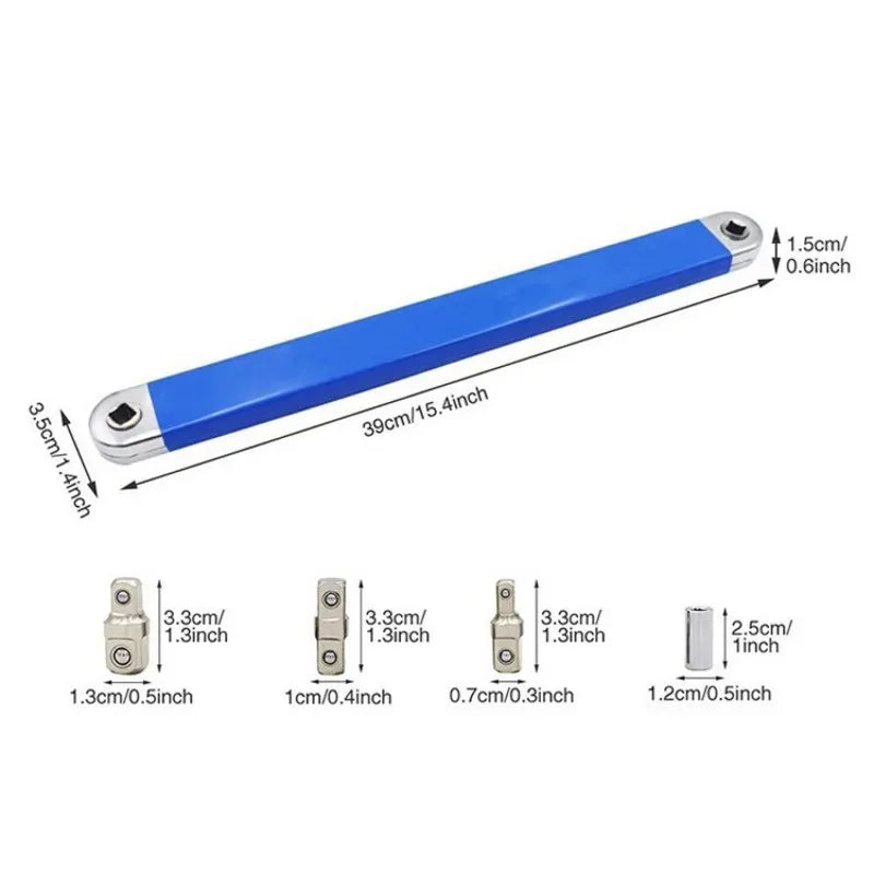 Compact Offset Extension Wrench Dual Purpose Multi Adapter Professional Impact Socket Ratchet Automotive Hand Tool Quake