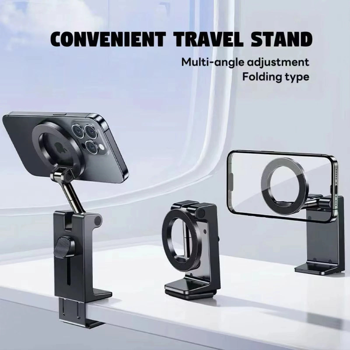 Magnetic Phone Mount Car Phone Holder Mount For Backseat Foldable Smartphones Stand For Calling Navigation GPS Video Recording Quake Default Title