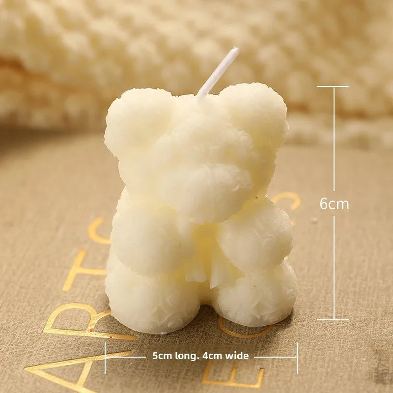 Rose Bear Home Fragrance Premium Atmosphere Birthday Gift Aromatherapy Candles Quake S white