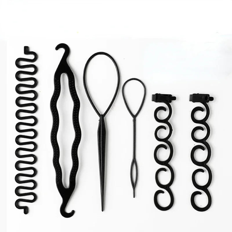 2/3/4pcs/set Ponytail Hair Styling Tools Ponytail Holder Topsy Loops Hair Bun Maker Braids Beauty Makeup Hairdressing Braiders Quake