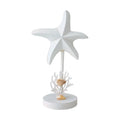Starfish Figurine Desktop Ornament Retro Wooden Sculpture Decorative Statue for Desk Fireplace Housewarming Gift Home Decor Quake White