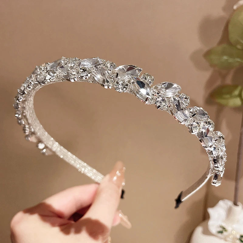 Versatile Out Rhinestone Headband Hairpin Headband Retro French Crystal Headband Female Korean Version Quake