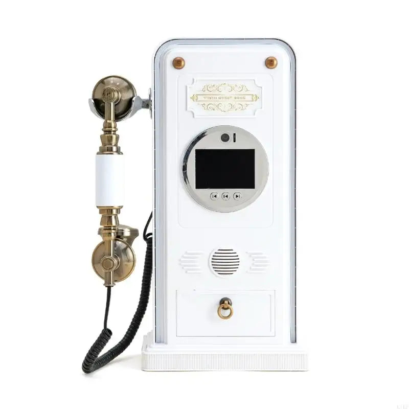 Video Guest Book Wedding Phone with 1080P Screen, 32GB Storage, Handset Message Station for Weddings, Parties and Sign In K1KF Quake White CN