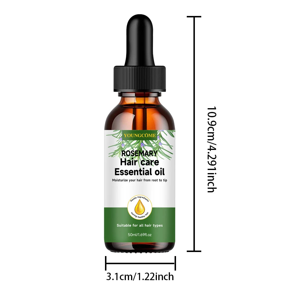YOUNGCOME Rosemary hair care essential oil,Nourishes Repairs Improves Frizz Prevents Hair Loss Thinning Damaged Hair Care Quake 60G