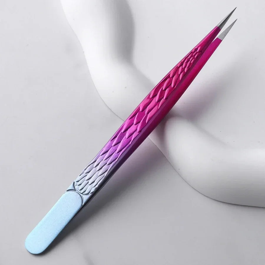 Tweezers Lash Tweezers Pointed Blackhead Remover Tip Tweezers 1pc Straight Pointed Isolating Tweezers Eyelash Extensions Quake Gradient color