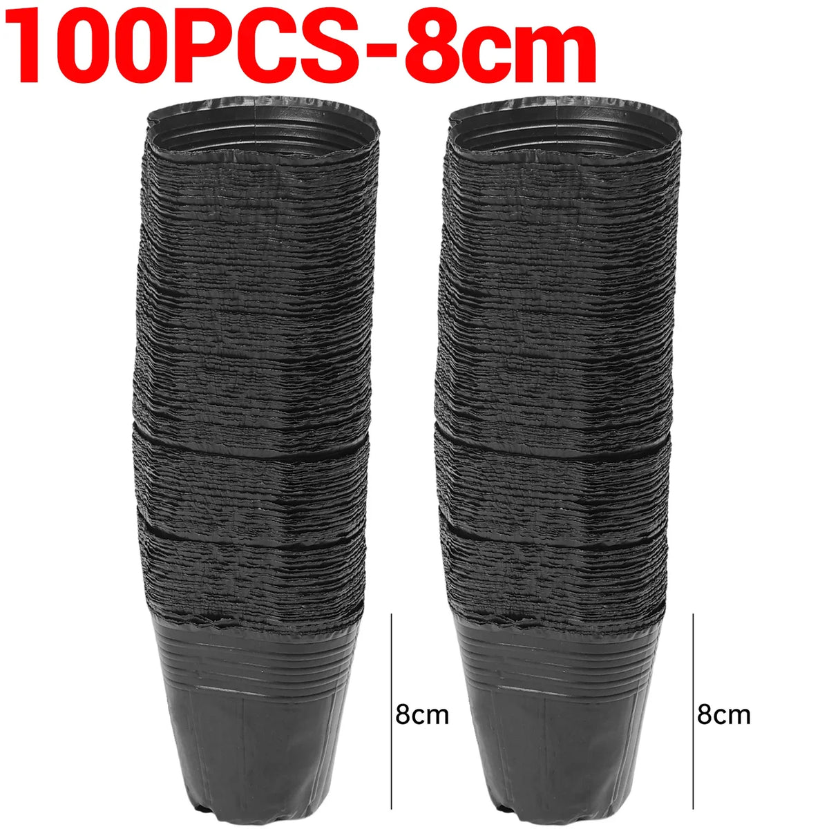 100/50PCS Thickened Seedling Bag with Holes Plastic Flowerpot Flower Plant Breathable Container Garden Vegetable Planting Pots Quake 100PCS-8cm
