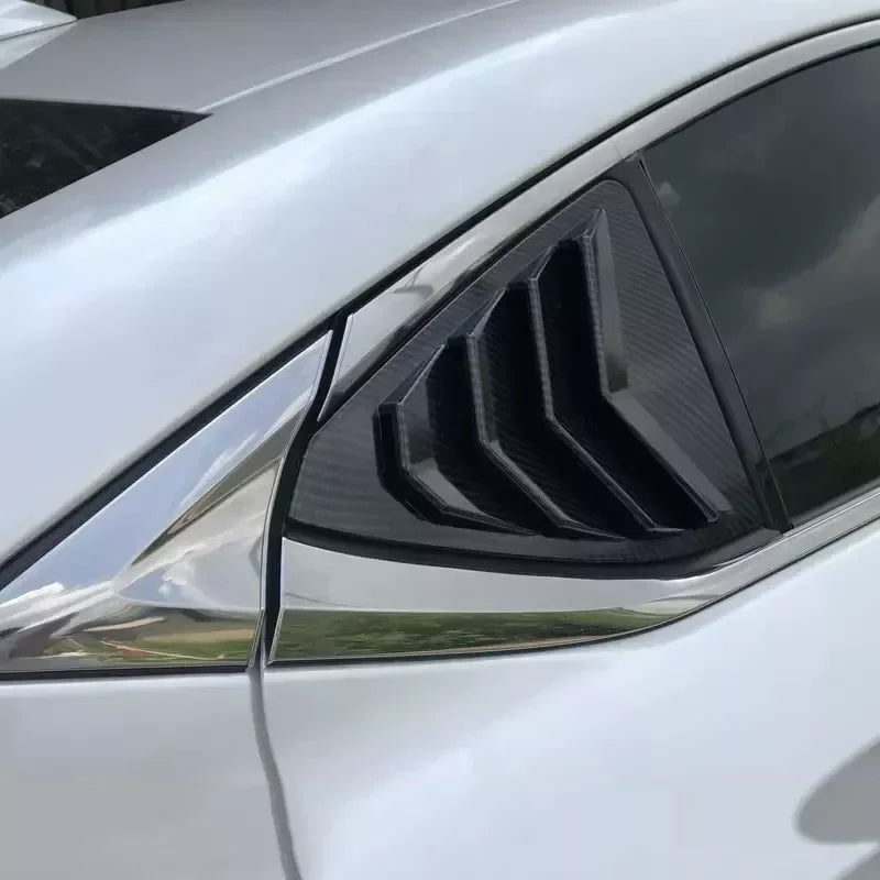 For Lexus ES250 ES350 ES300h 2019-2023 Car Rear Louver Window Side Shutter Cover Trim Sticker Vent Scoop ABS Carbon Fiber Auto Quake