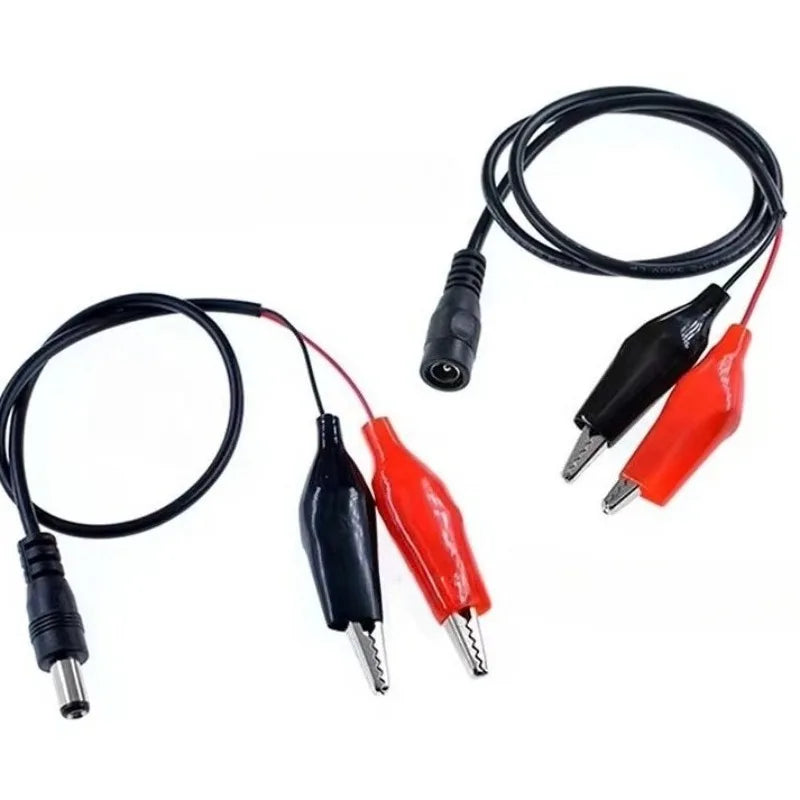 1/3PCS 20AWG Alligator Crocodile Clip To DC 5.5*2.1mm Male‑Female Connector Wire Low‑Voltage Power Supply Test Adapter Lead Quake