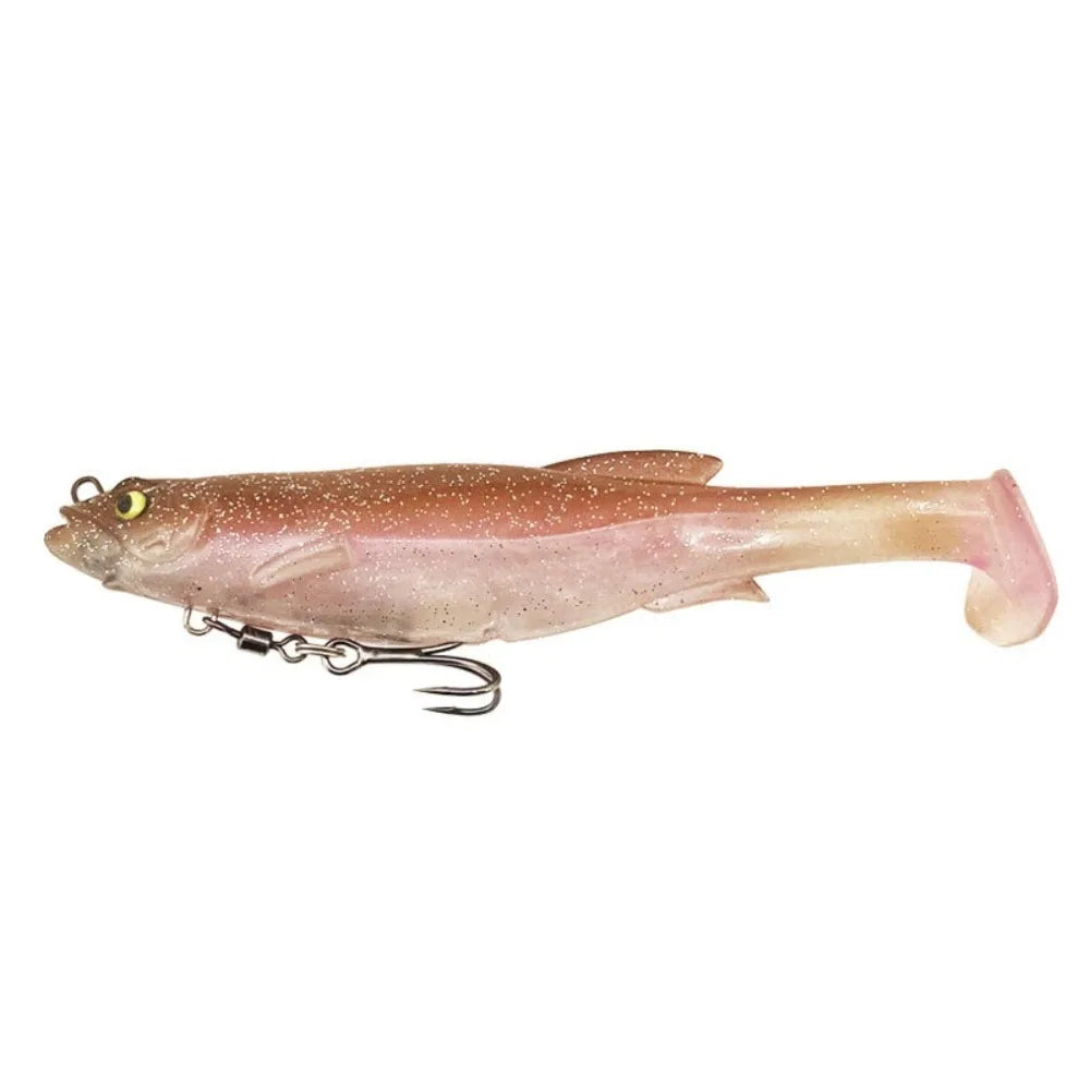 With Salwater Freshwater Hook Soft Fishing Lures 3D Eyes 9cm/9g 12.5cm/21g Artificial Swimbait T Tail Silicone Quake