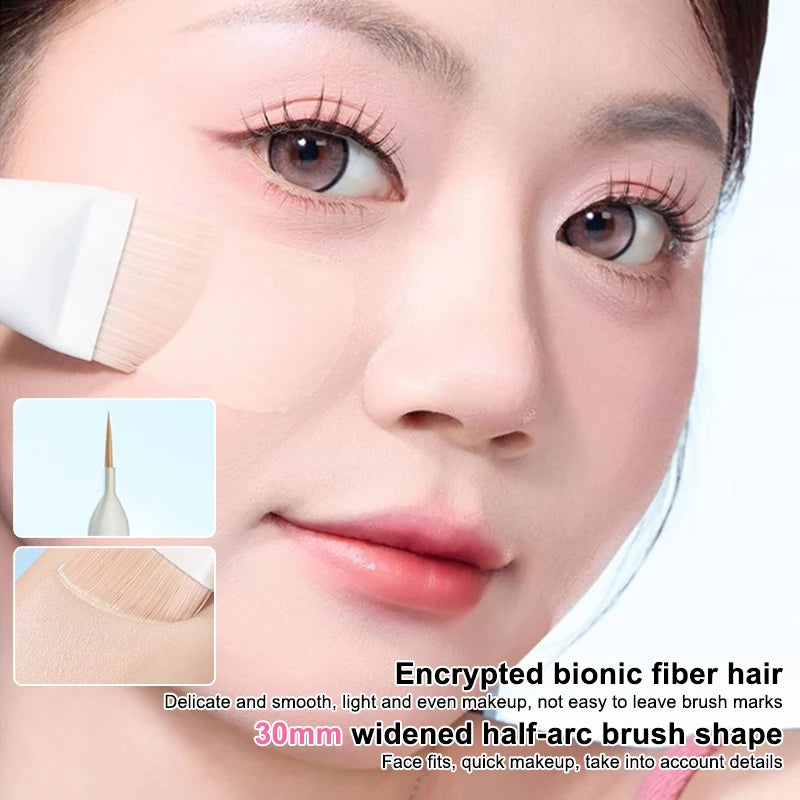 1/2 pcs Makeup Ultra-Thin Brush Set Foundation Brush With Traceless Sponge Powder Soft Puff Angled Head Makeup Brush Beauty Tool Quake