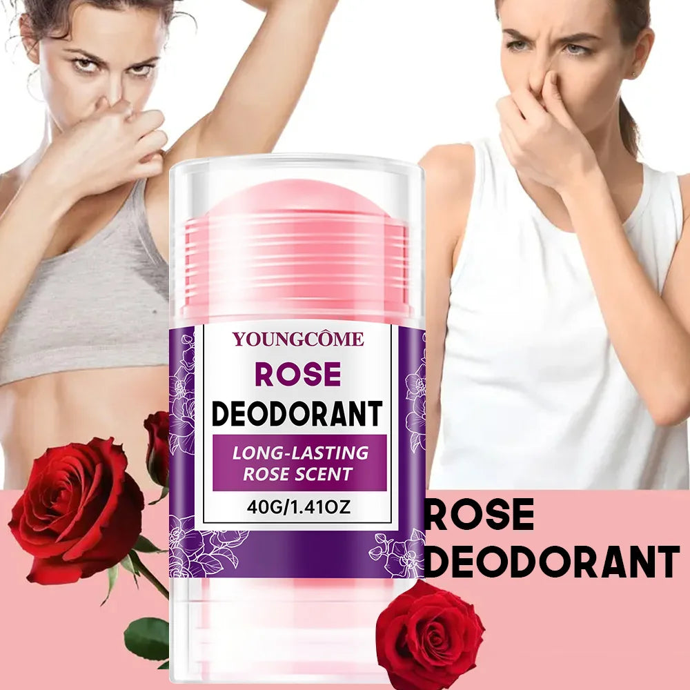 Rose Deodorant Stick Underarm Bad Smell Sweating Removal Armpit Refreshing Antiperspirant Lasting Aroma Deodorant Body Care Quake