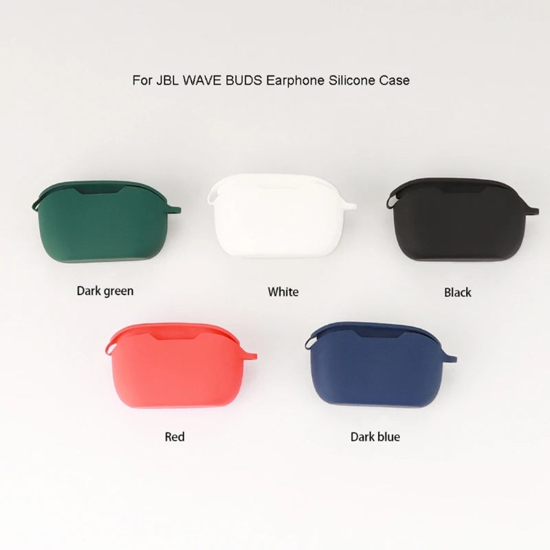 Compatible for JBL Wave Buds Shockproof Headphone Sleeve Impact-resistant Housing Anti Dust Washable Silicone Soft Cover K1KF Quake