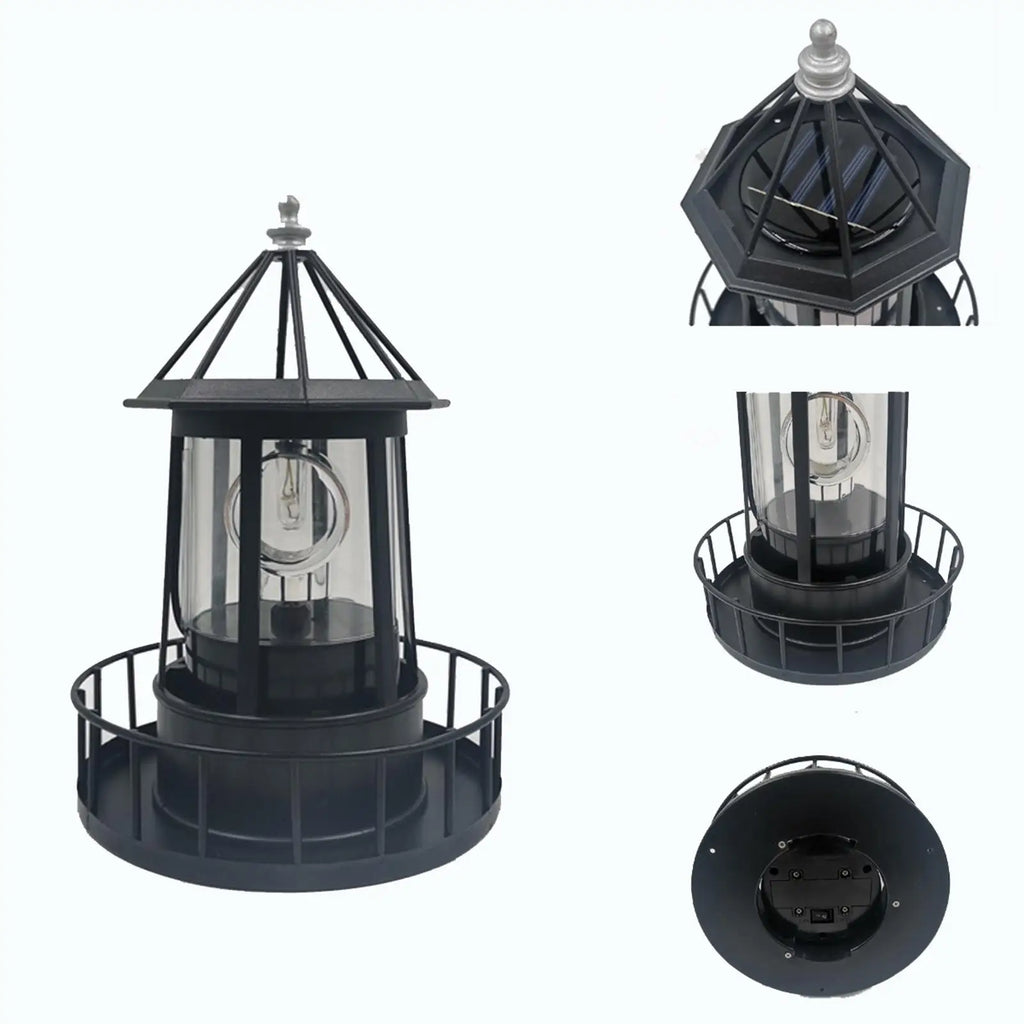 Solar Powered Lamps Outdoor Lighthouse Shaped LED Light Garden Solar Lantern for Landscape and Yard Decoration Quake Default Title