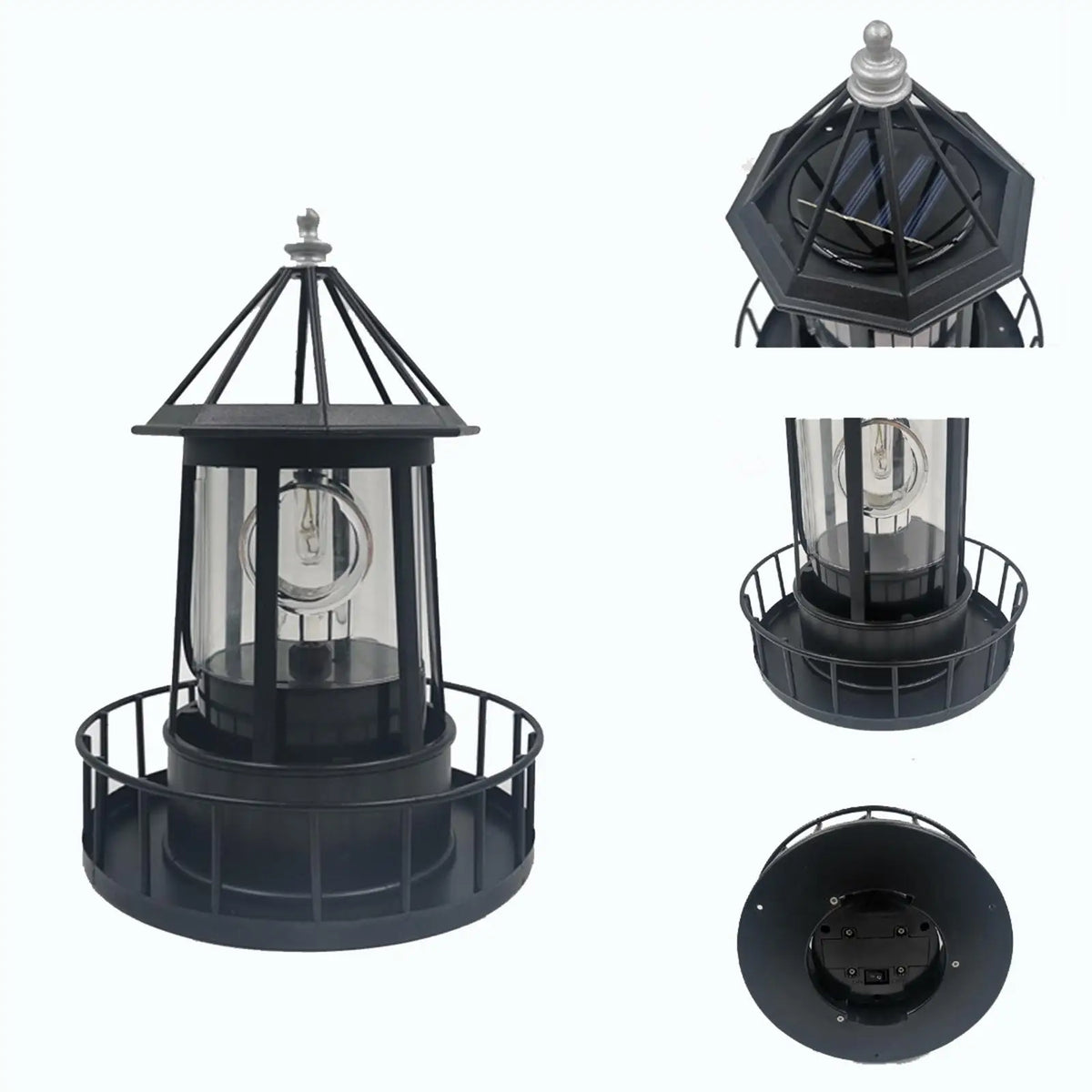 Solar Powered Lamps Outdoor Lighthouse Shaped LED Light Garden Solar Lantern for Landscape and Yard Decoration Quake Default Title
